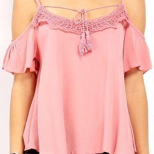 Crochet Off The Shoulder Casual Top